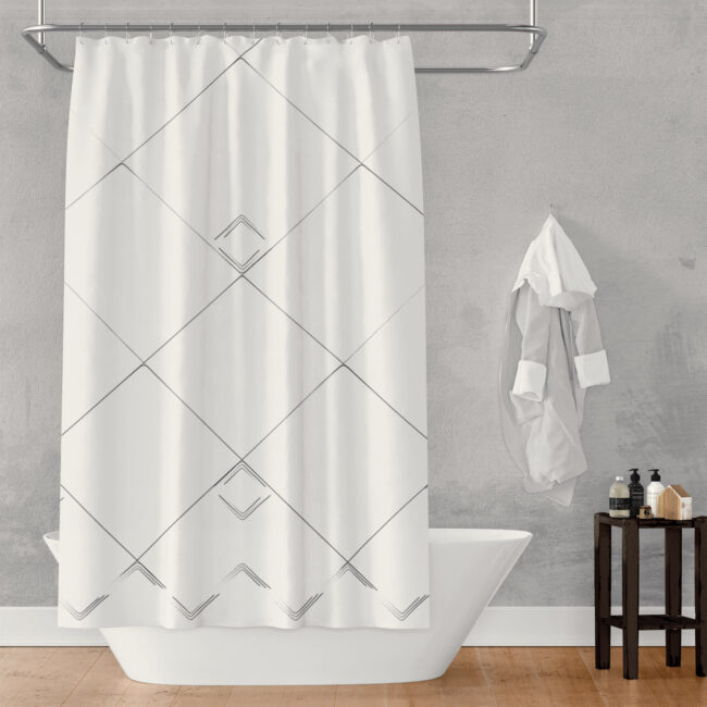 Black & White Mud Cloth-inspired Shower Curtain