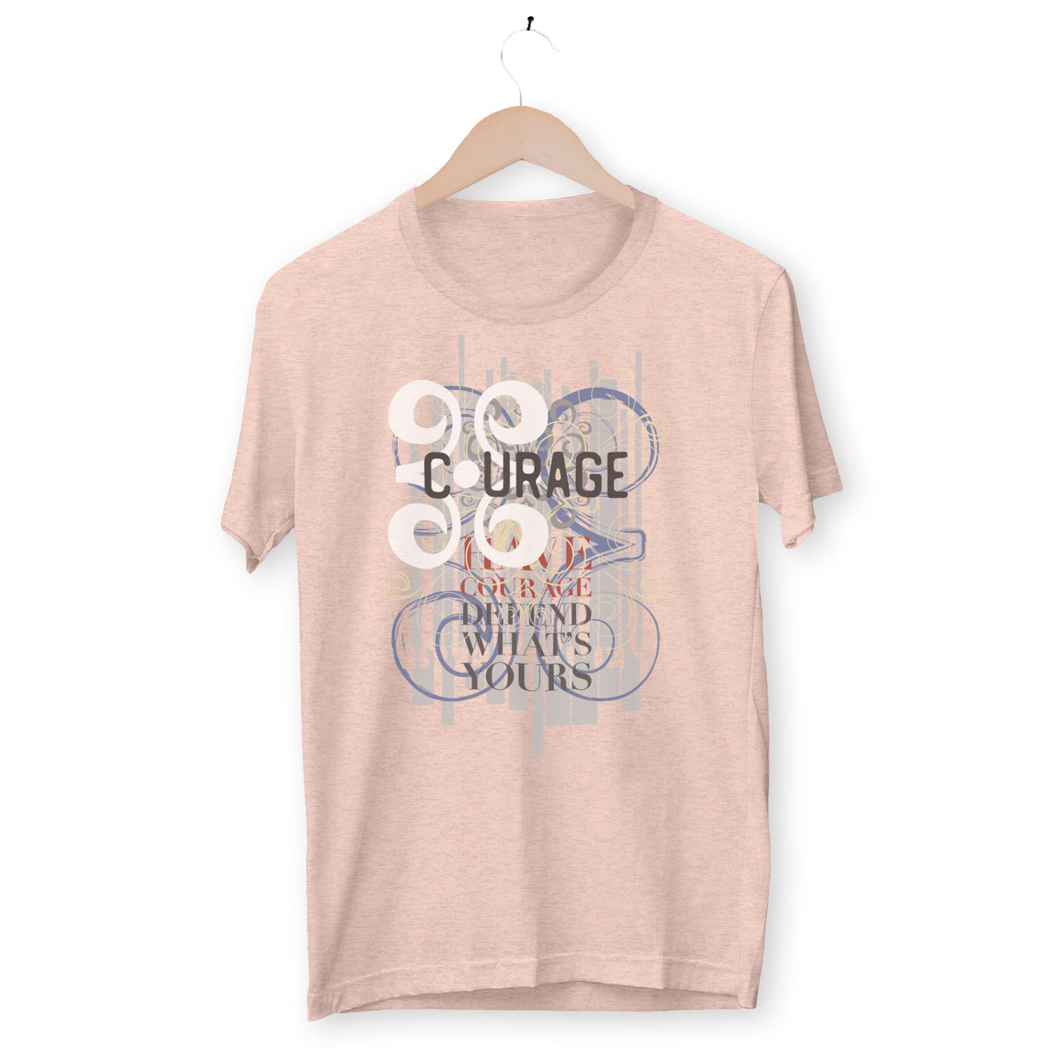 Adinkra Symbol Dwennimmen (Courage) Unisex T-shirt – typographic collage