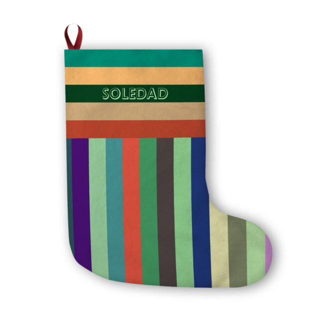Striped Personalizable Christmas Stocking – Green