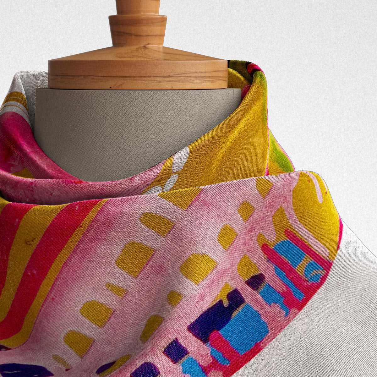 Colorful, Artsy Silk Scarf – long 100% silk scarf