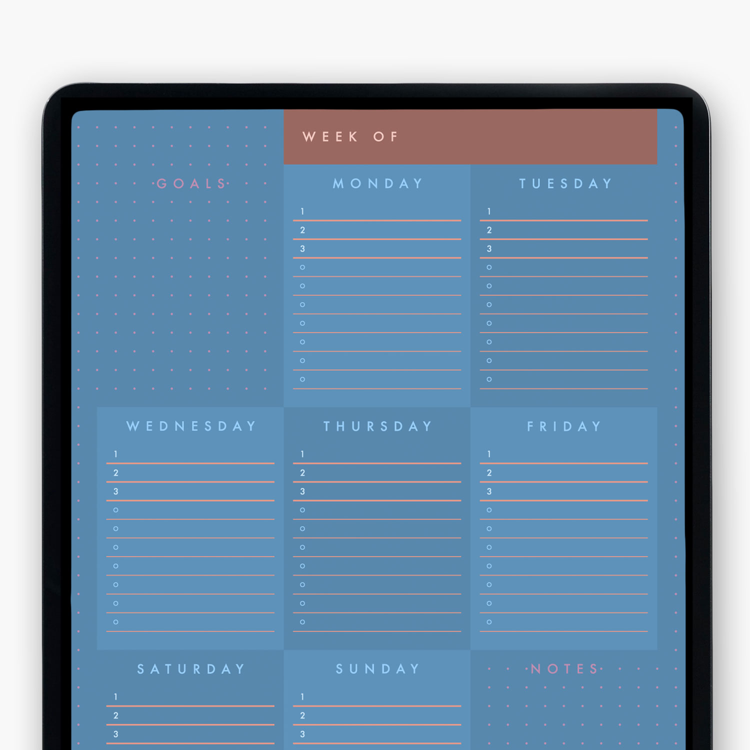 Summer Days + Nights Digital Weekly Planner Template – Tiles 2