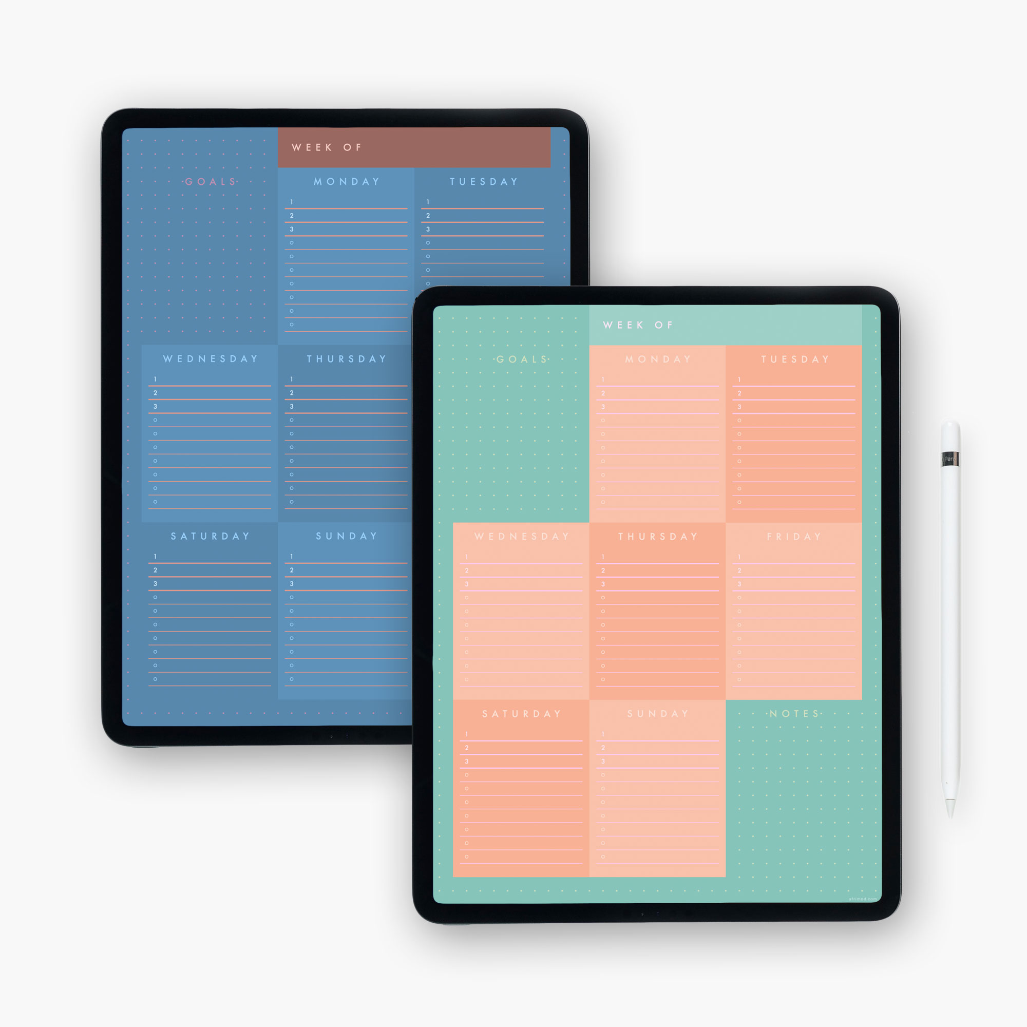 Summer Days + Nights Digital Weekly Planner Template – Tiles 2