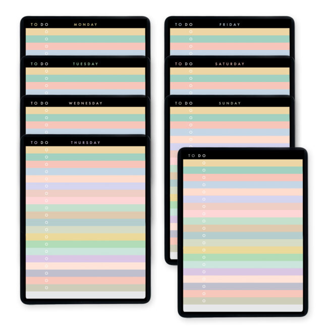 Digital Daily To Do List Planner Template – Color-Block
