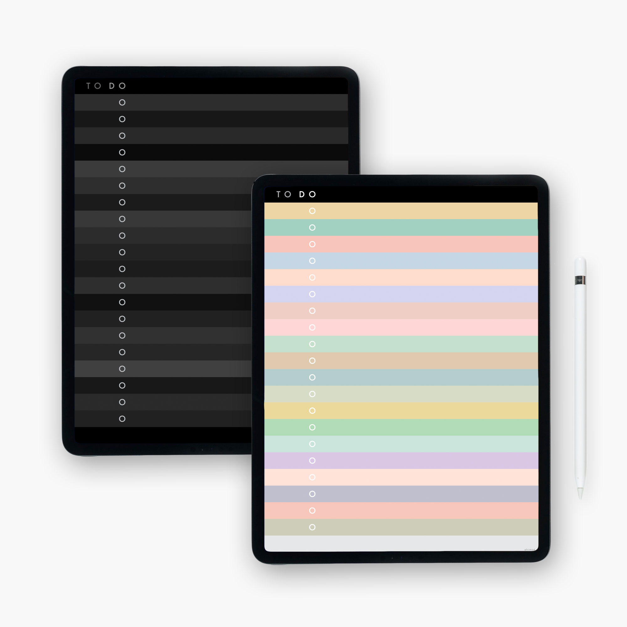 Digital Daily To Do List Planner Templates – Color-Block (light & dark mode)