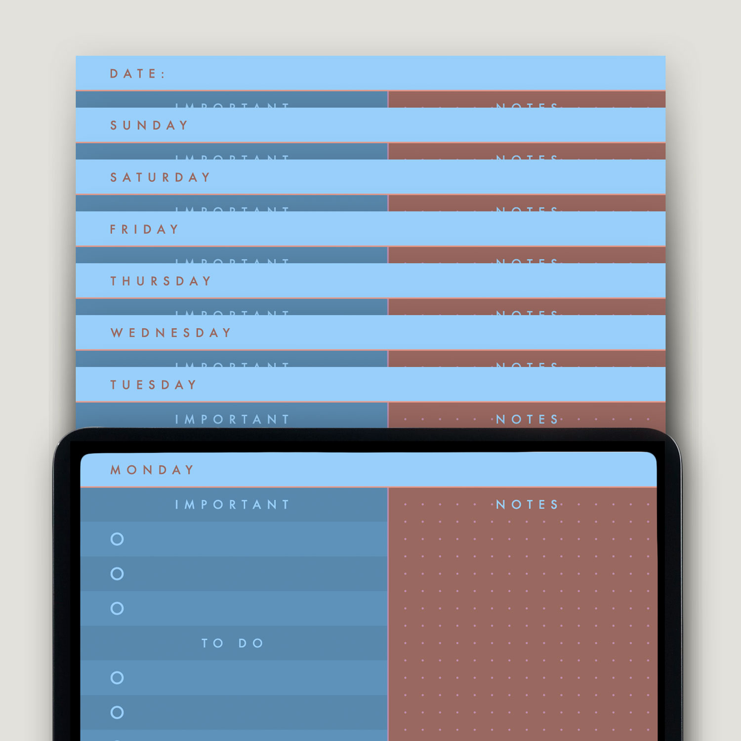 Summer Nights Digital Daily To Do List Planner Template