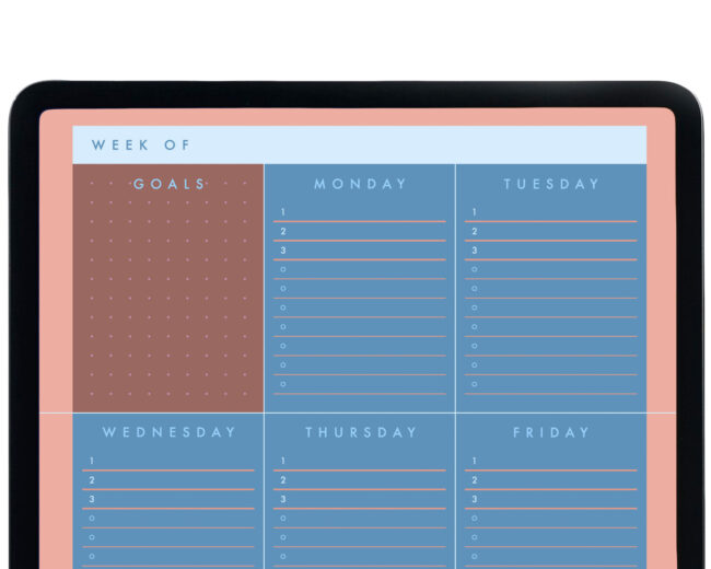 Summer Nights Digital Weekly Planner Template – Tiles 1