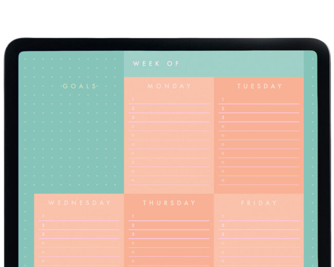 Summer Days Digital Weekly Planner Template – Tiles 2