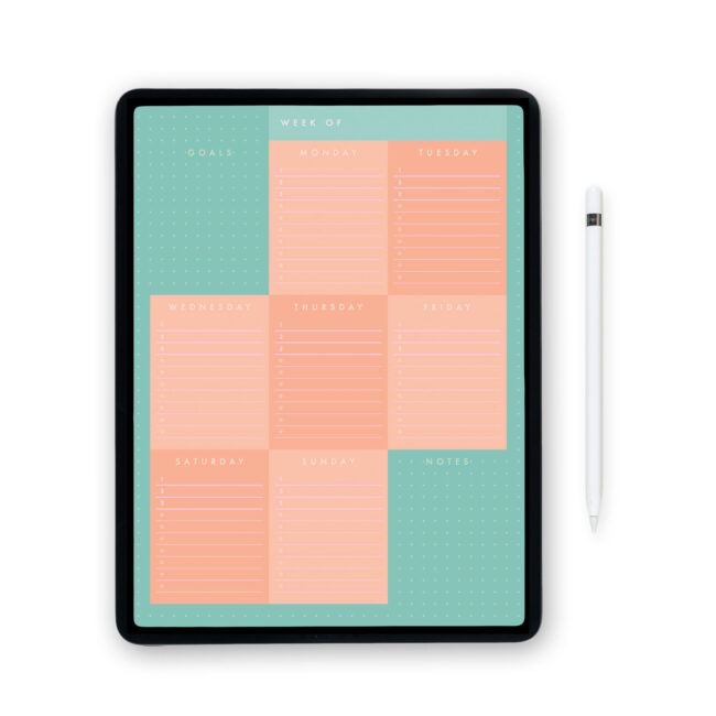 Summer Days Digital Weekly Planner Template – Tiles 2