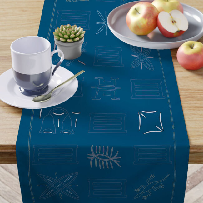 Table Runner – Inspired by Ukara Cloth Nsibidi Symbols