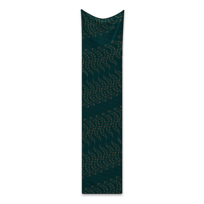 Long Dark Green Snake Scarf – 100% silk scarf