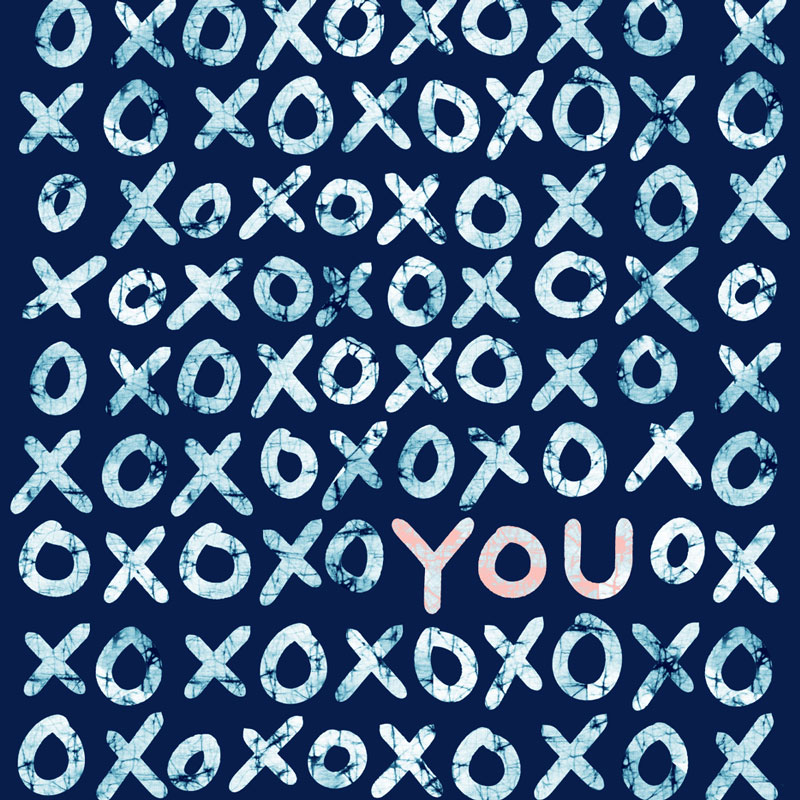 XOXO Love You (blue) – love & friendship card