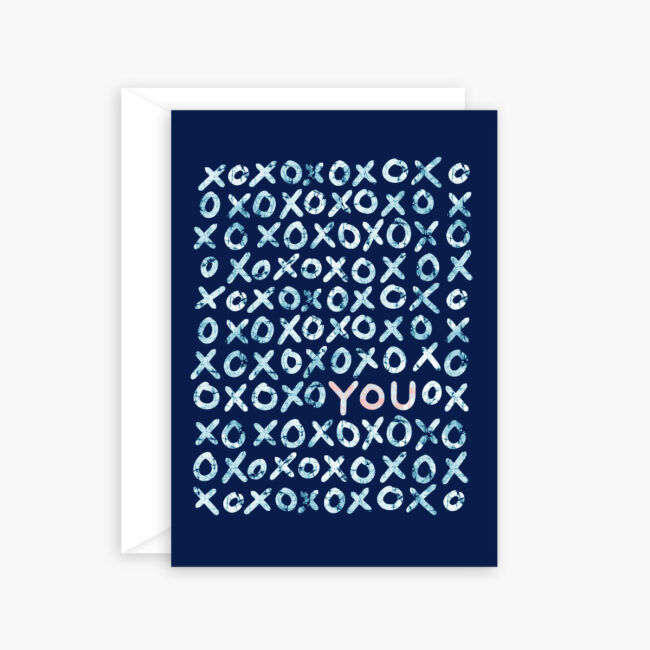 XOXO Love You (blue) – love & friendship card