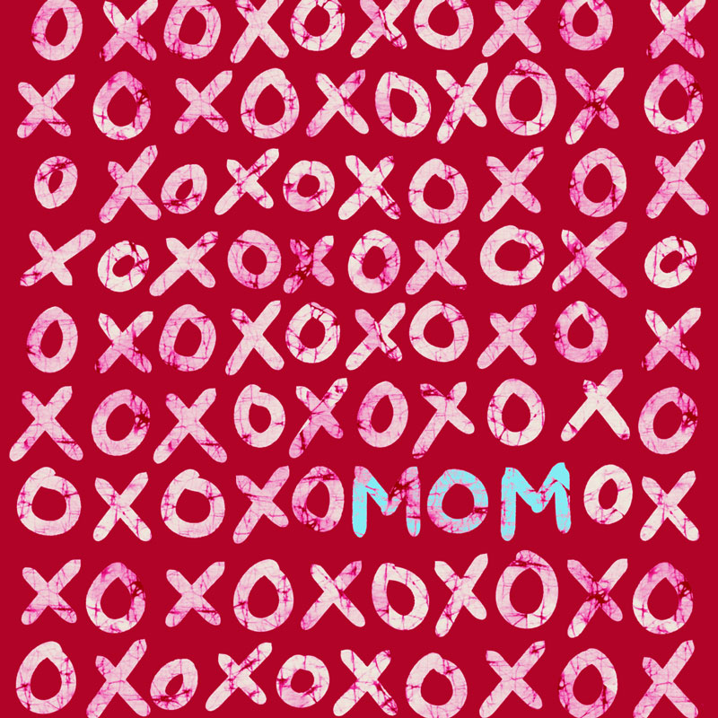 XOXO (hugs & kisses) for Mom – Mother’s Day card (red)