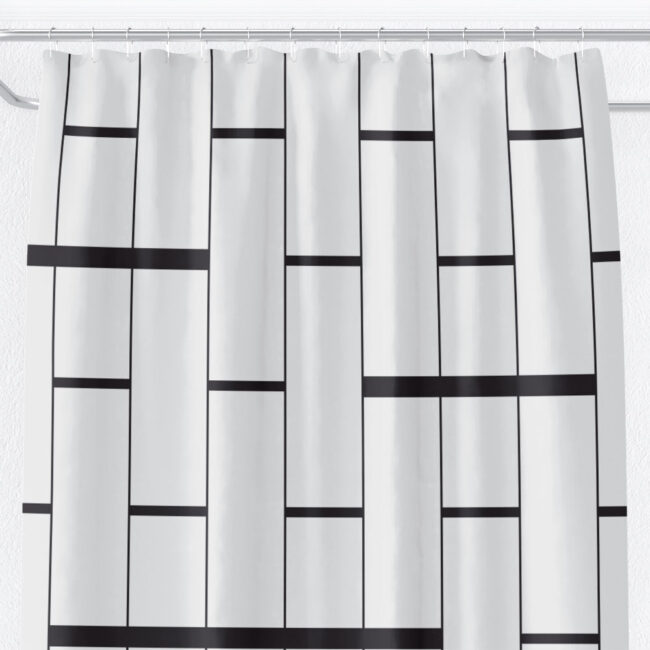 Bold Black & White Striped Shower Curtain