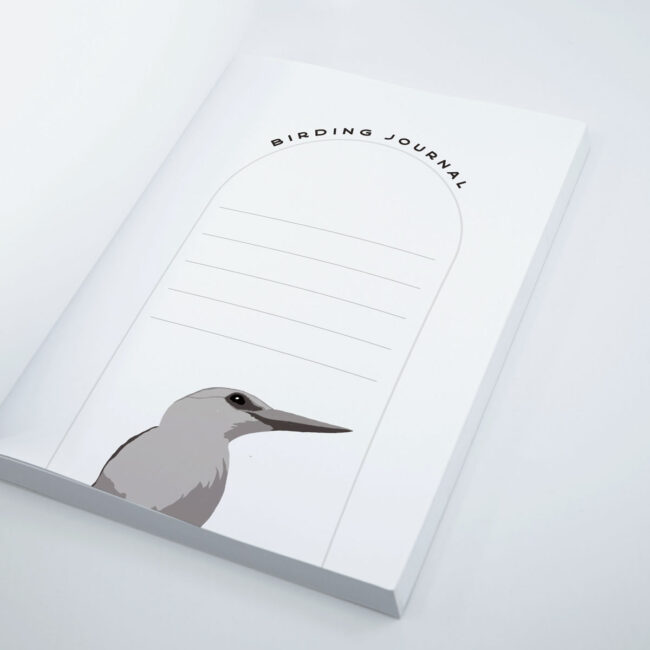 Personalized Birding Journal – kingfisher in neutrals