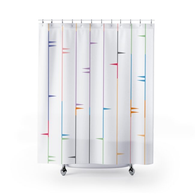 Colorful Triangle Striped Shower Curtain