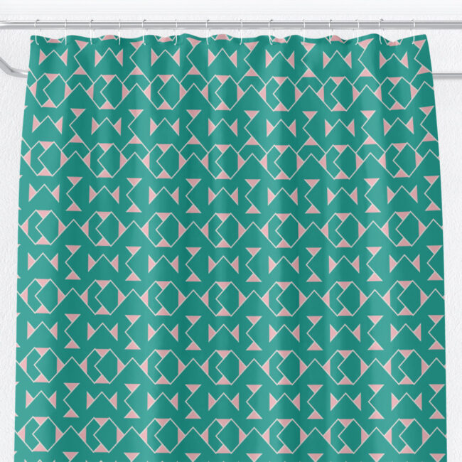 Green & Rose Garden Lattice Shower Curtain