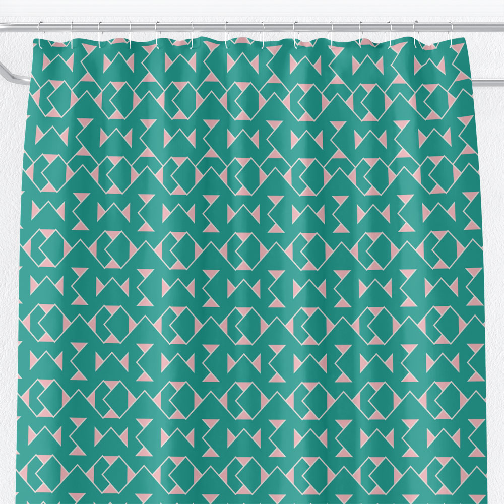 Green & Rose Garden Lattice Shower Curtain