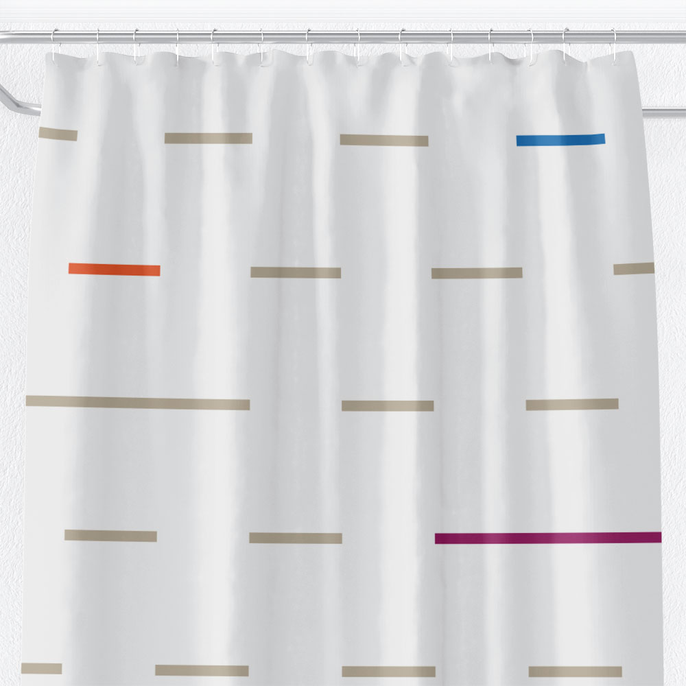 Shower Curtain with Modern Linear Elements – inspired by Fulani blankets