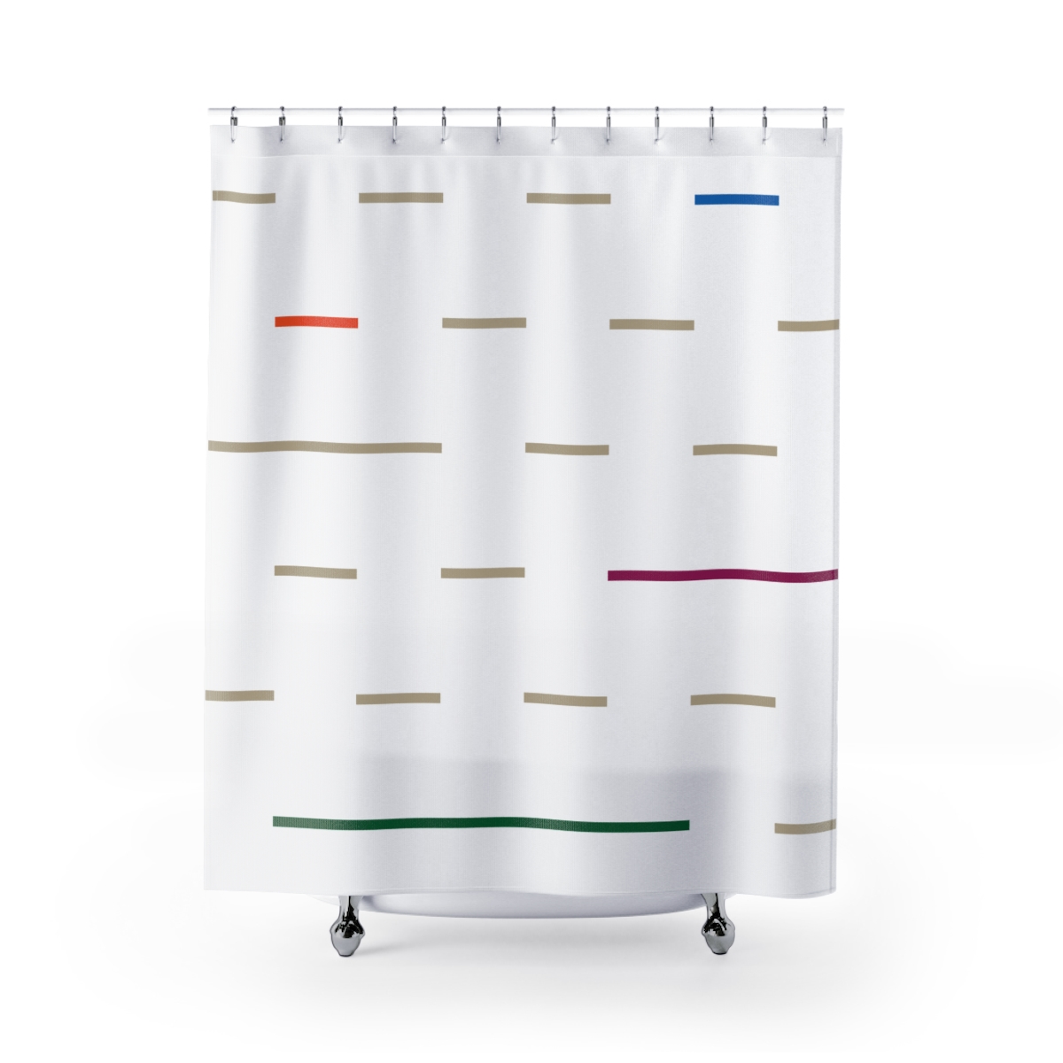 Shower Curtain with Modern Linear Elements – inspired by Fulani blankets