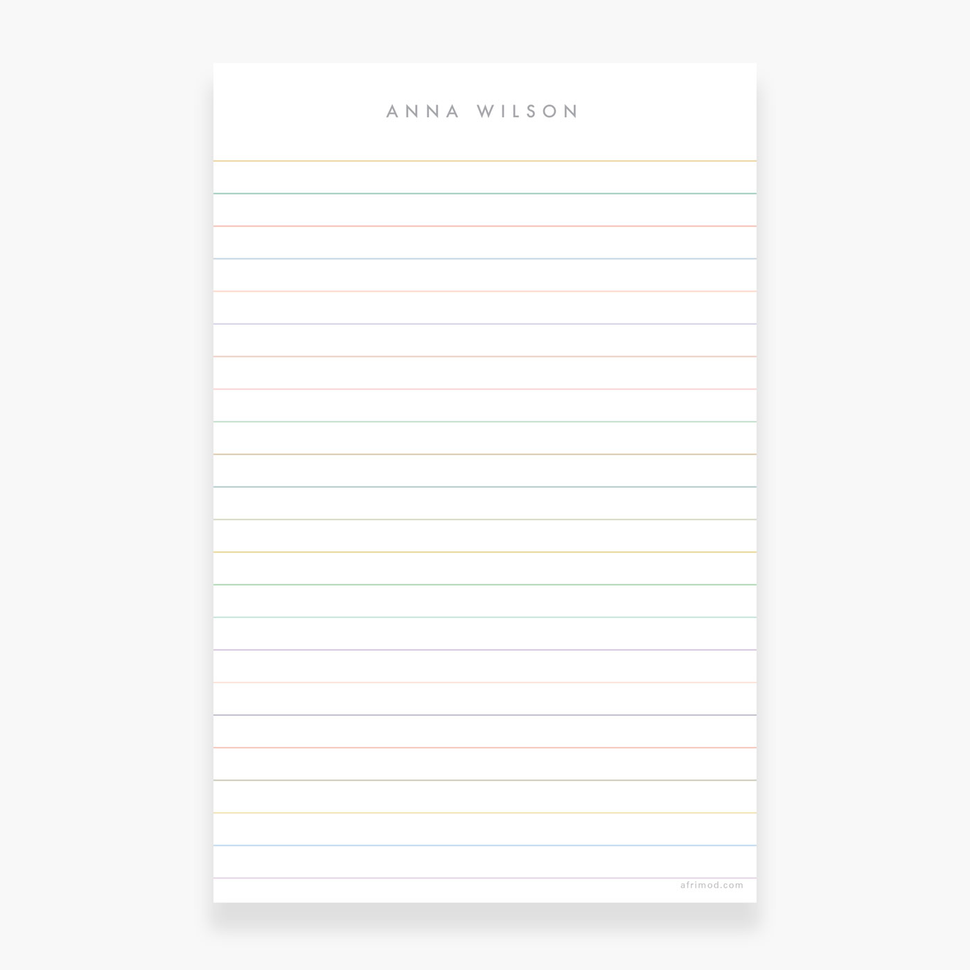 Personalized Rainbow Lines Notepad