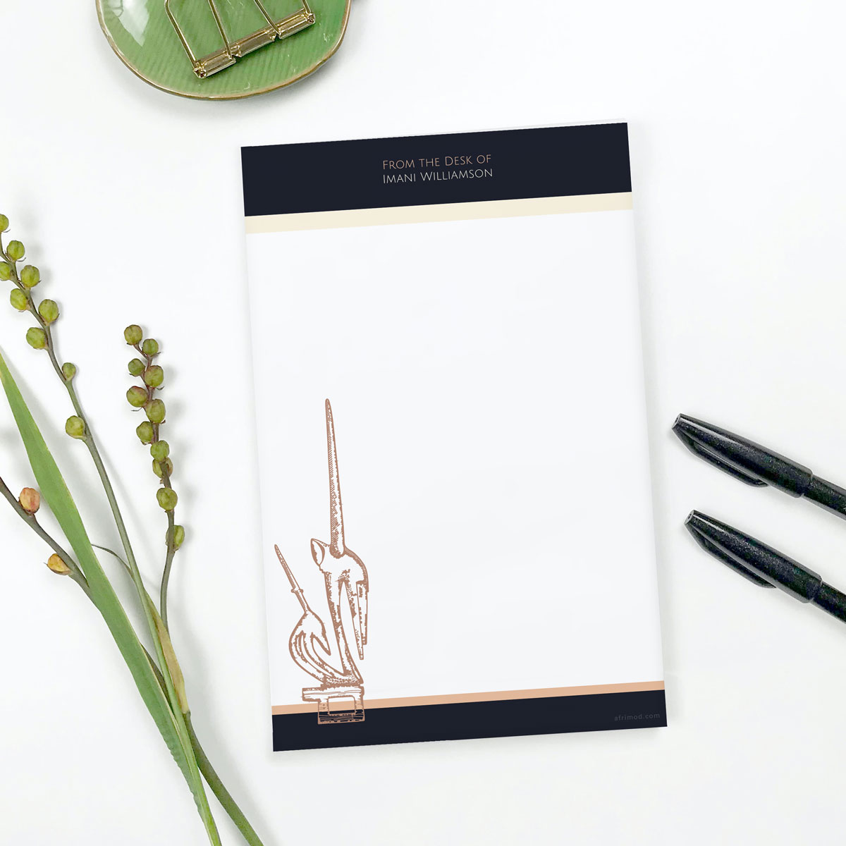 Chiwara (mother & child) – personalized notepad