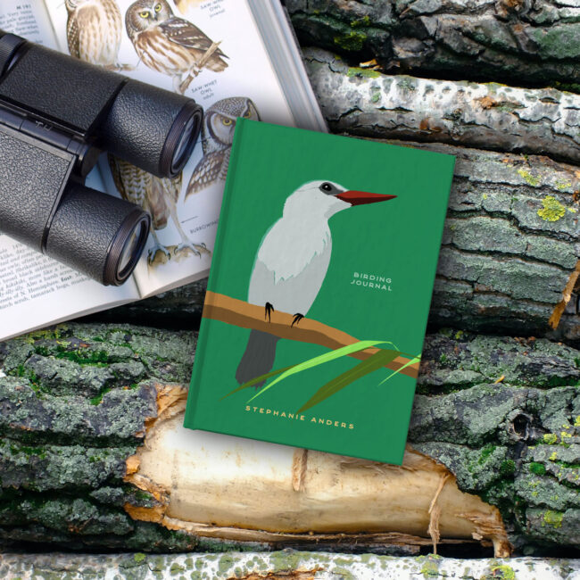 Personalized Birding Journal – kingfisher in green