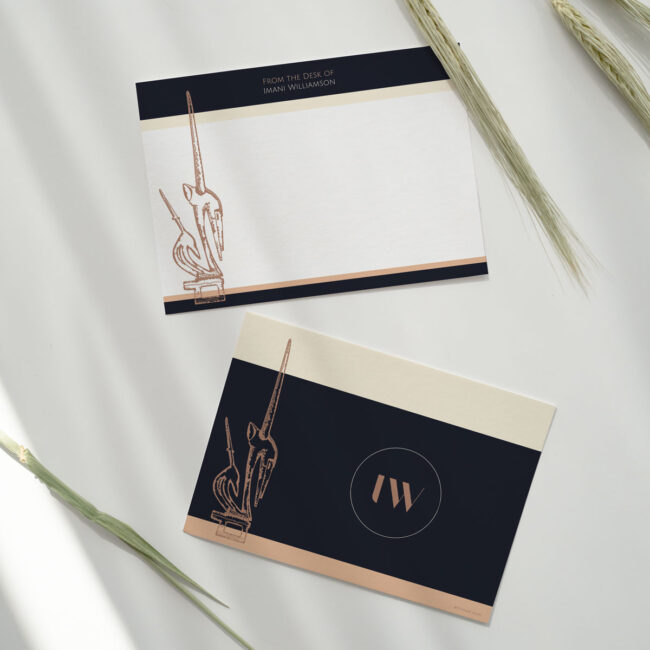Chiwara (mother & child) – personalized flat note cards