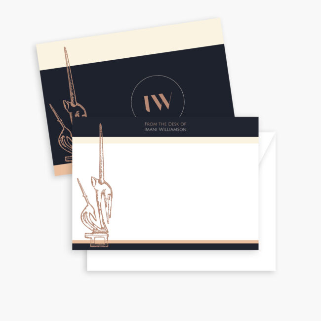 Chiwara (mother & child) – personalized flat note cards