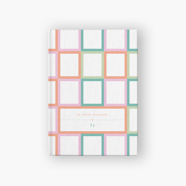Personalized Weekly Planner with Priorities + Tracker – undated (coral & teal)