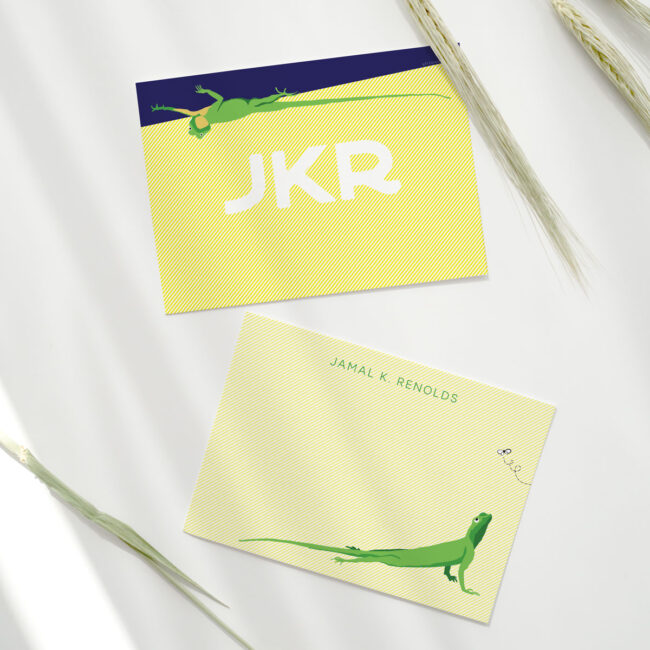 Quirky Lizard – personalized flat note cards