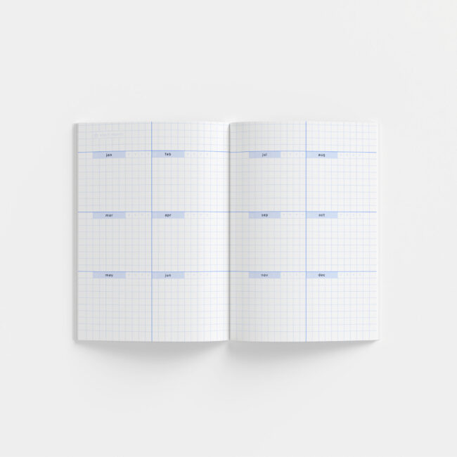 Personalized Blue Grid Weekly Planner – undated
