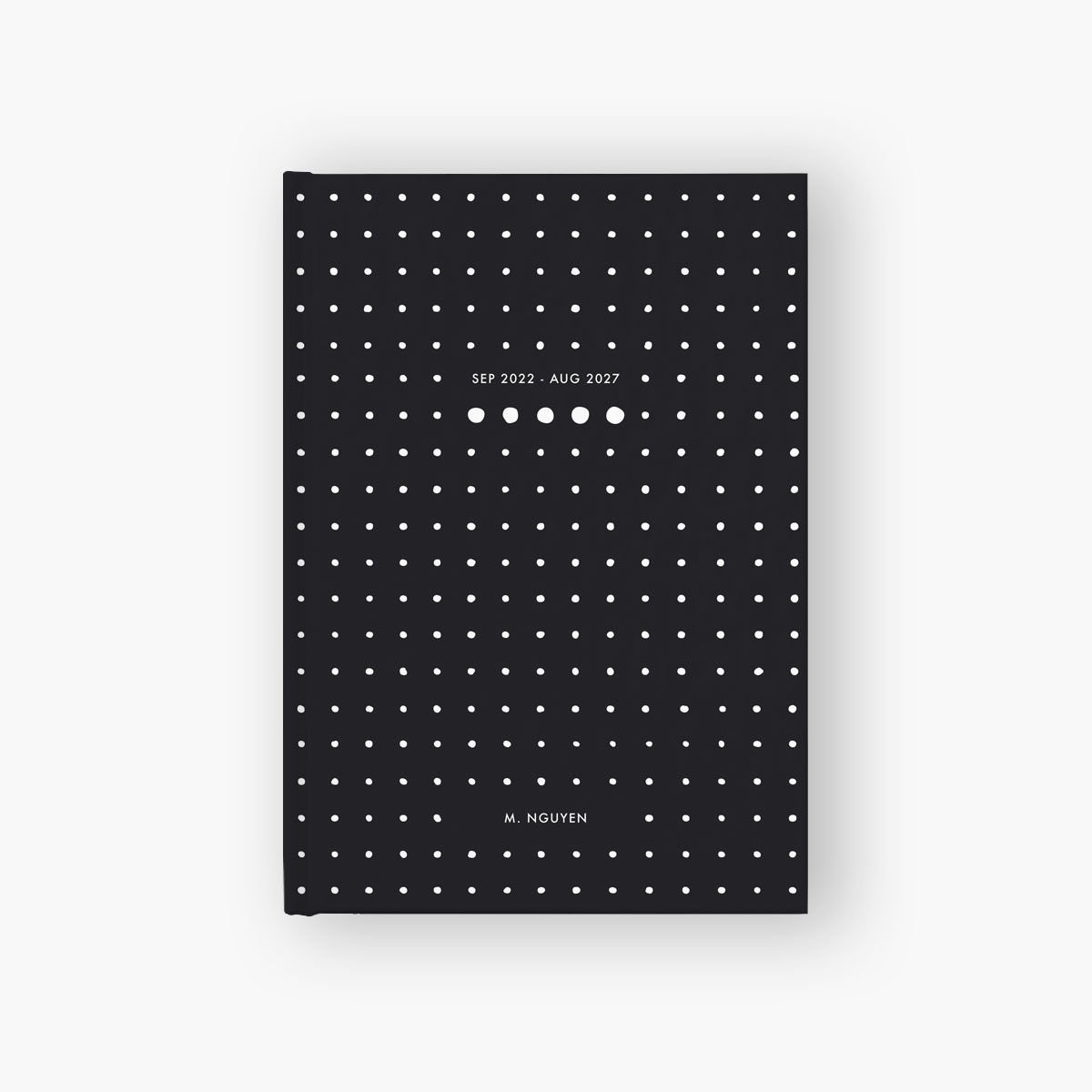 5-Year Monthly Planner / 60-Month Calendar (Black) – start any month
