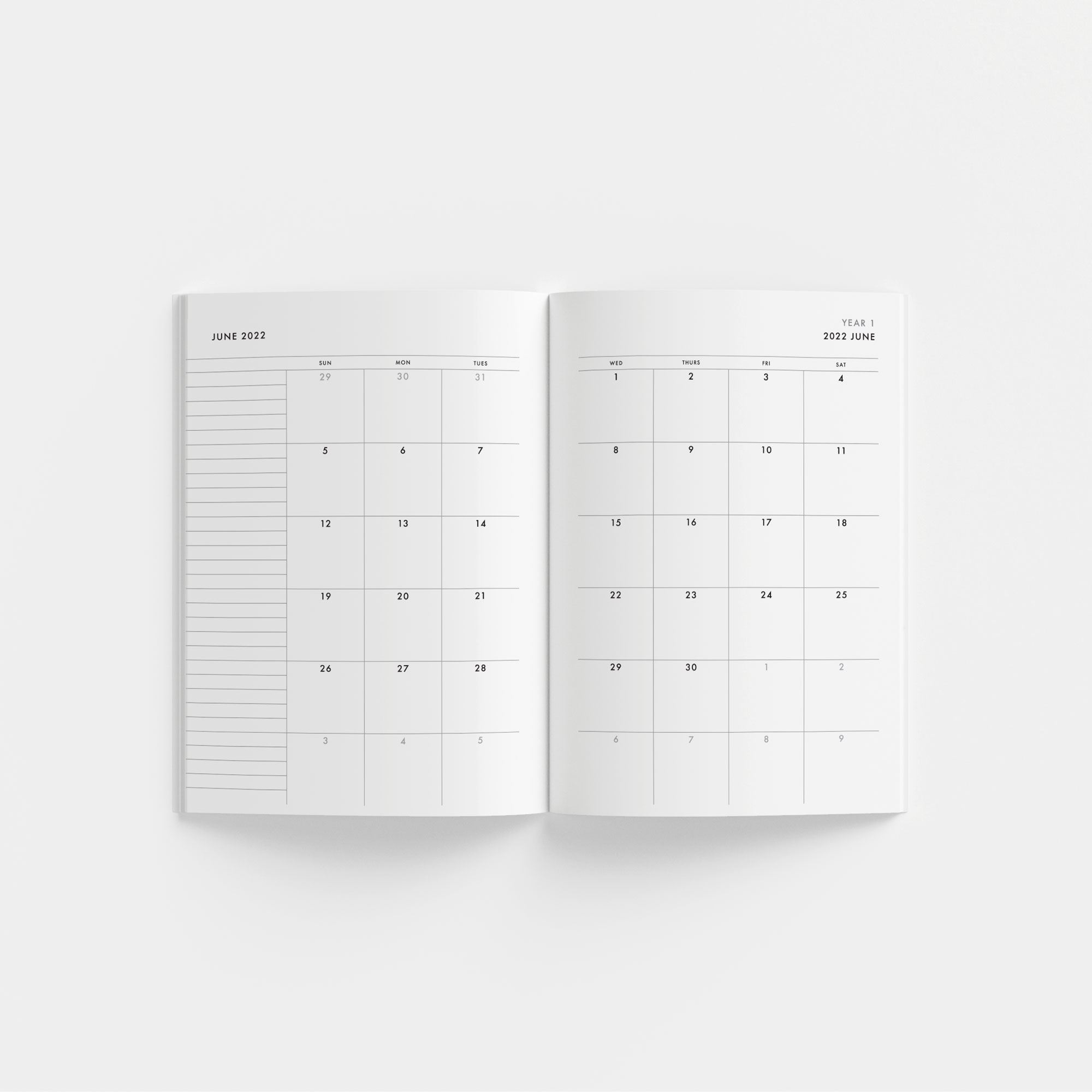 5-Year Monthly Planner / 60-Month Calendar (Red) – start any month