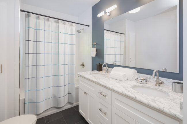Blue Grid Shower Curtain