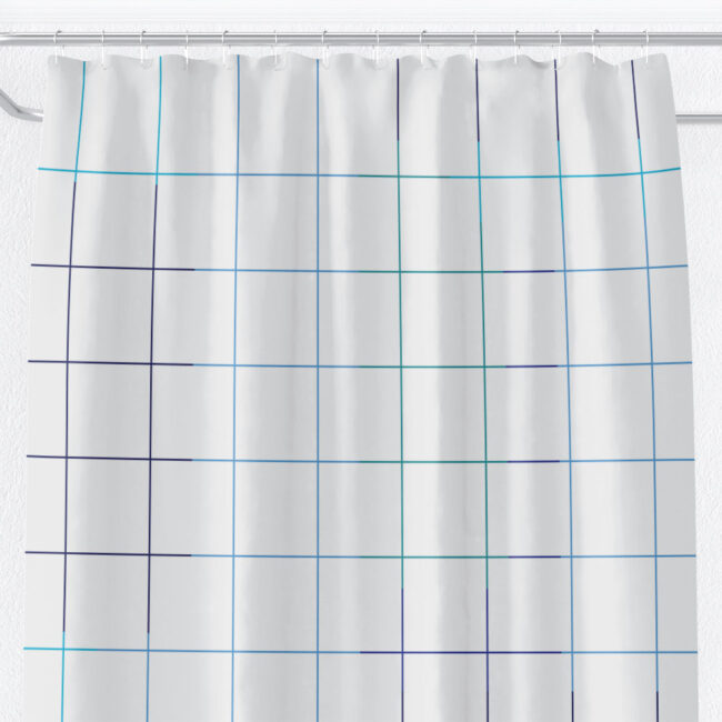Blue Grid Shower Curtain