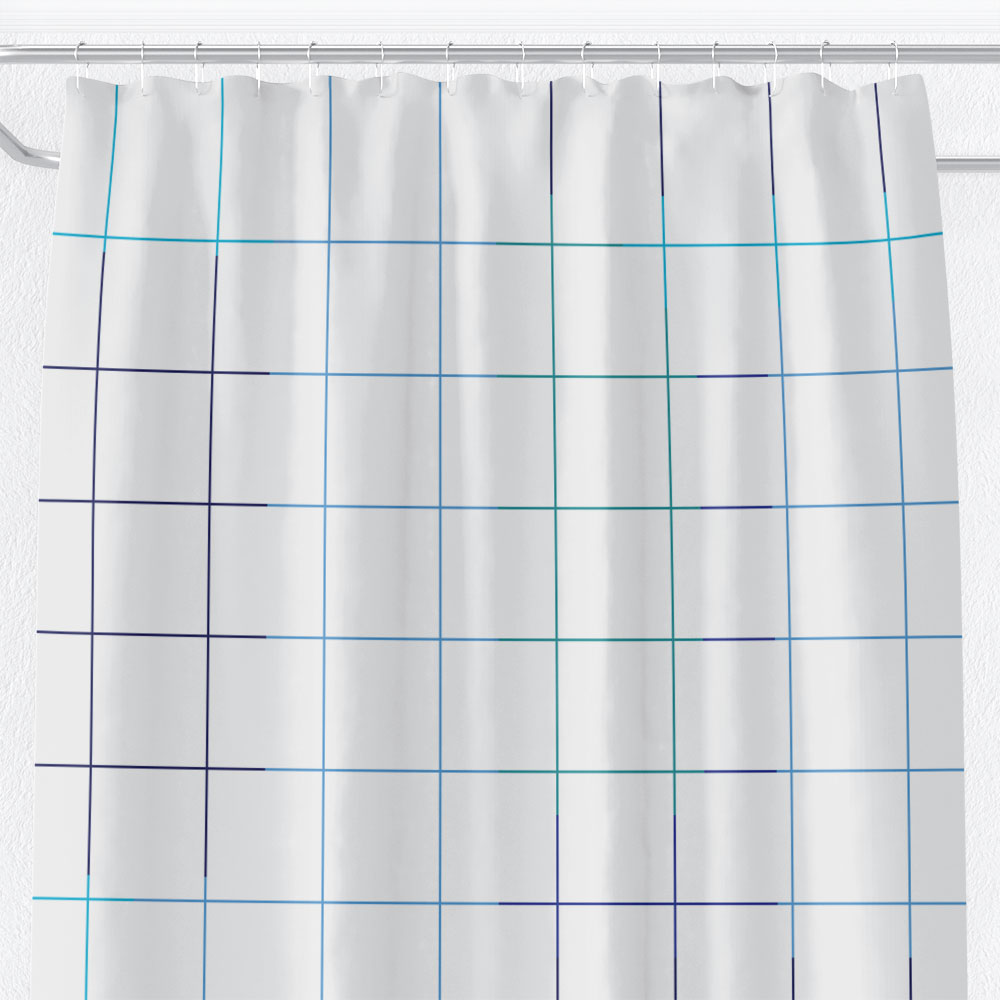 Blue Grid Shower Curtain