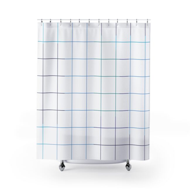 Blue Grid Shower Curtain