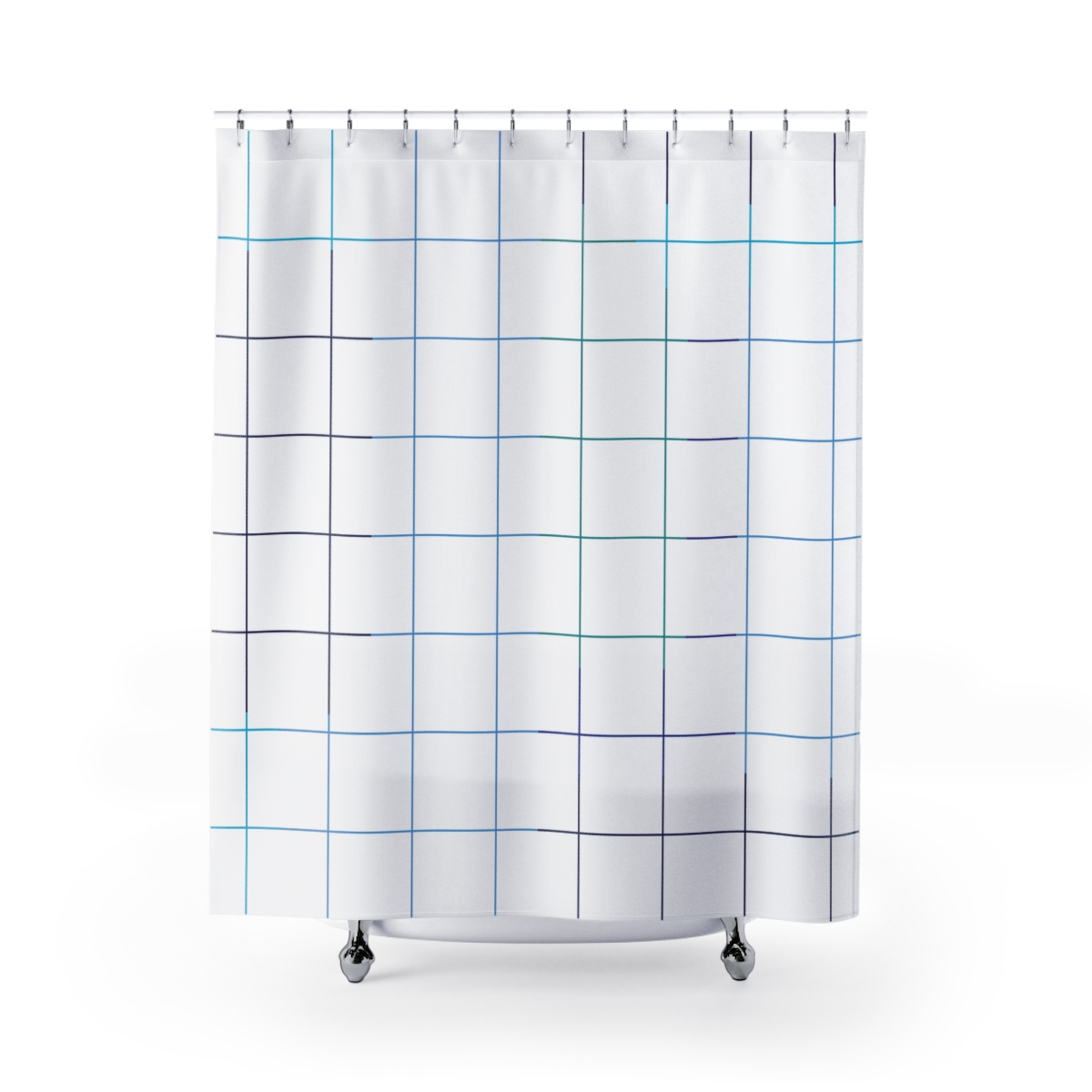 Blue Grid Shower Curtain
