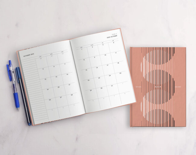 Modern 5-Year Monthly Planner / 60-Month Calendar (dusty rose) – start any month