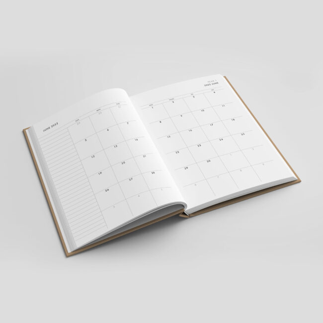 Modern 5-Year Monthly Planner / 60-Month Calendar (earthtones) – start any month