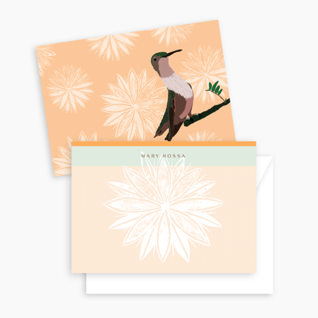 Hummingbird – personalized flat note cards