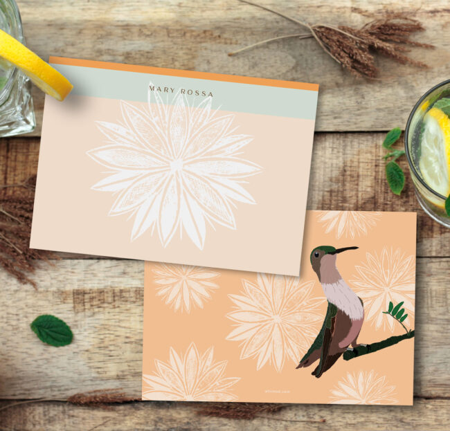Hummingbird – personalized flat note cards