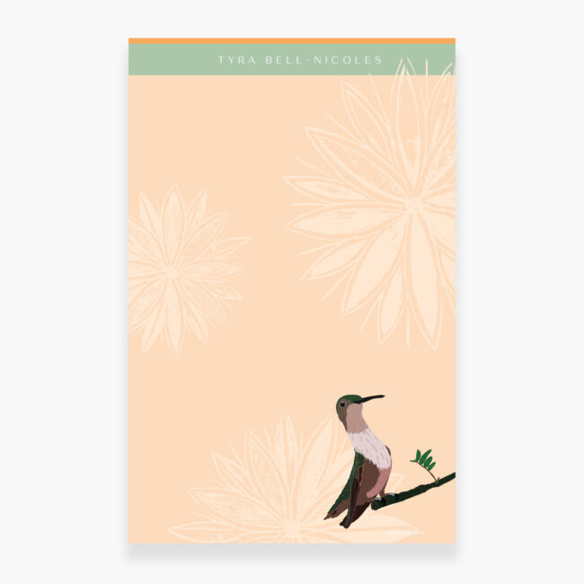 Hummingbird – personalized blank notepad
