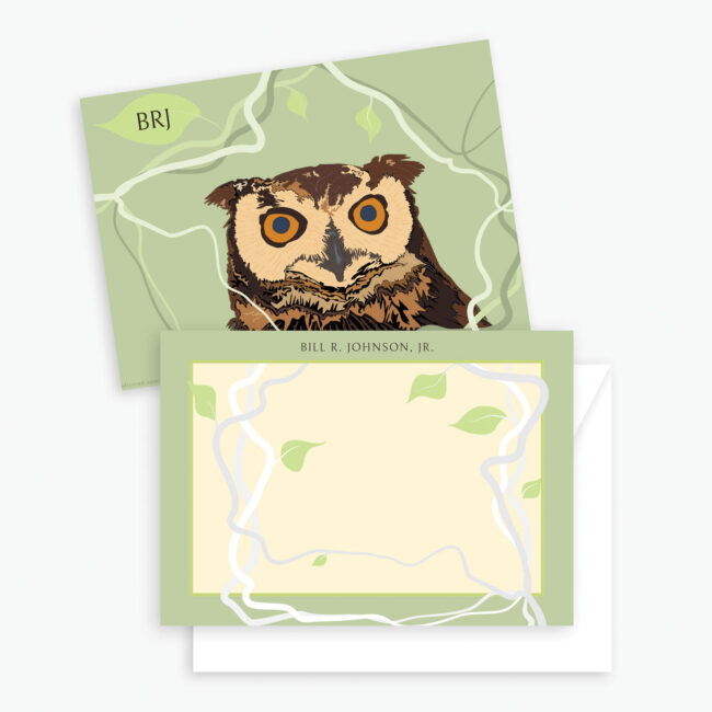 The Owl – personalized flat note cards