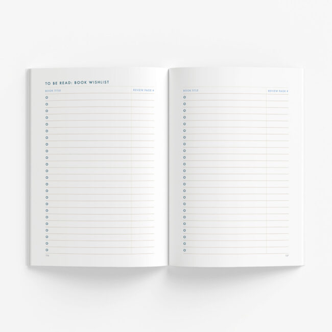 Personalizable Reading Journal (double-page log) – bloom