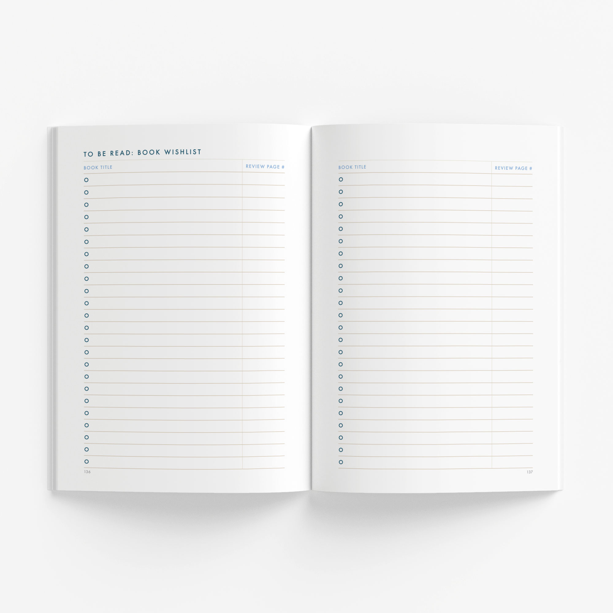 Personalizable Reading Journal (double-page log) – bloom