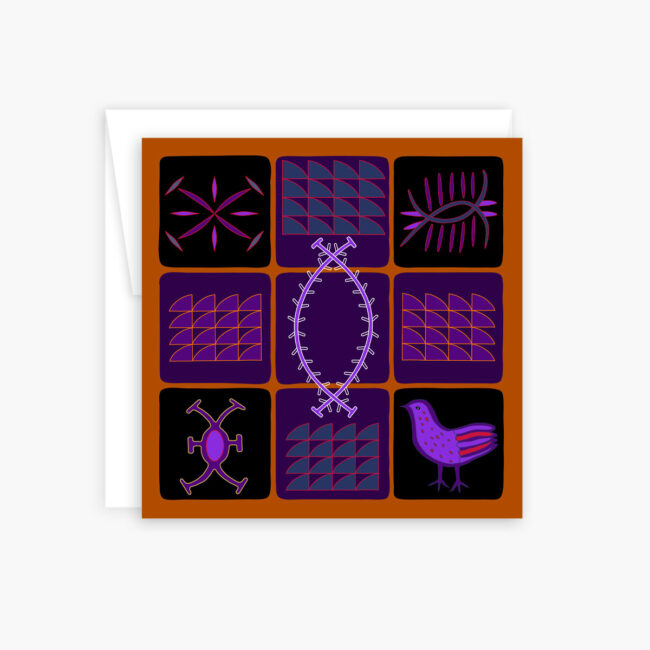 Nsibidi (bird) – purple blank note card