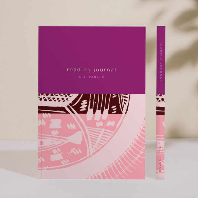 Personalizable Reading Journal – organic print (pretty in pink)