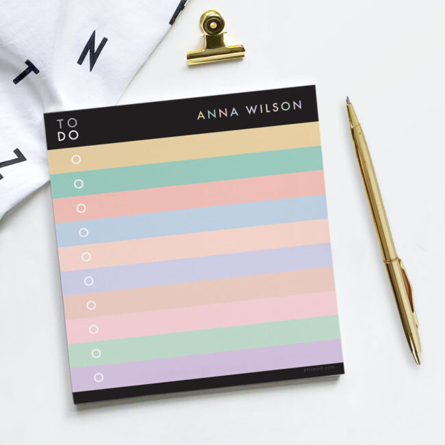 Personalized Color-Block To Do Notepad